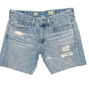 AG Adriano Goldschmied Jean Shorts Piper Crop Distressed Made in USA Summertime